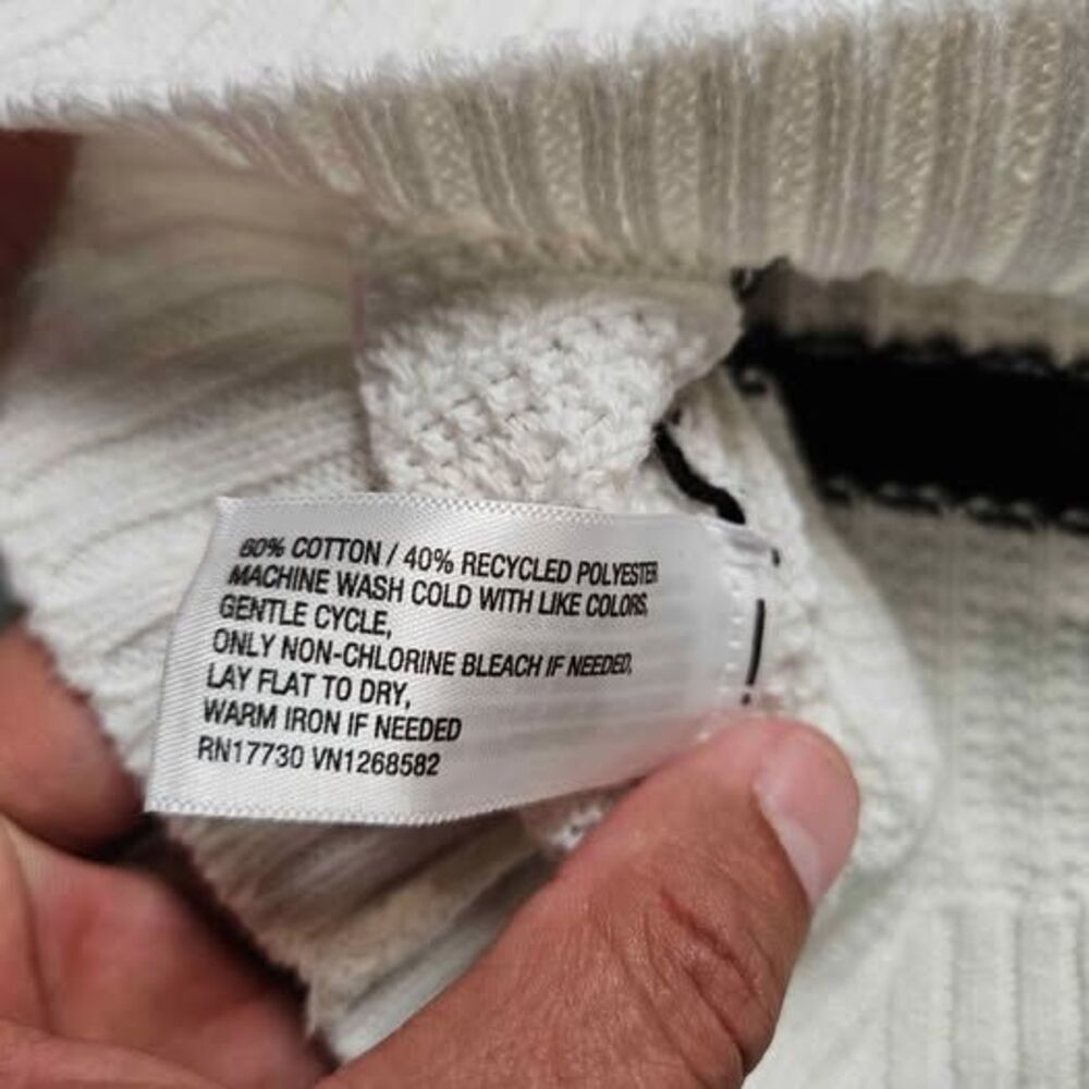 AVA & VIV White Black Striped Knit Sweater Plus Size 2X - Picture 6 of 8